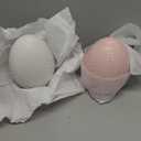 Pack Of 2 Boston International Egg Sculpture Tabletop Decor, 5.75", Pink And White