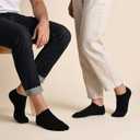 No Show Socks for Men & Women - Stylish Cotton Comfort Running Socks- Low Cut Ankle Length Anti Slip Socks (Medium, 6-pairs Black)