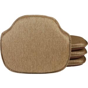 Klear Vu Gripper Omega Non-Slip Windsor Chair Cushions with Skid-Proof Seat Pad for Dining Room, Kitchen, and Office Use, 16x15 Inches, 4 Count (Pack of 1), Gold