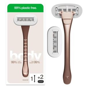 Pro  Plastic-Free Razor | 1 Handle + 2 Plastic-Free Cartridges With 5 Precision Blades | (Body)