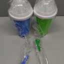REGNBUE Slushie Cup, 2 Pack Slushy Maker Cup with Lid & Straw for Friends and Family, Portable Smoothie Squeeze cup for Milk, Juices, and Ice Cream Make (Blue+Green)