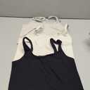 OQQ Women's 3 Piece Tank Tops Ribbed Seamless Workout Exercise Shirts 2025 Summer Basic Camis Large, Blaack/White 