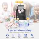 Breastmilk Cooler Bag - Cooler Bag for Nursing Moms Multi-Function, Insulated Baby Bottle Cooler Tote Bag with Double Compartments - Fits 6 Baby Bottles Up to 9 Ounce - All Black