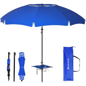 HOMEDEMO 7FT Portable Folding Beach Umbrella for On-the-Go Sun Protection at Outdoor Events