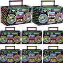 80s Party Favor Boxes, Novelty Boom Box Favors Gift Treat Goodie Candy Paper Boxes 80s Retro Radio Decorations Table Centerpieces for 1980s Theme Hip Hop Music Birthday Party (Multi Colors, 8 Pcs)