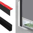 100% Light Blocking Strips Blackout L-Shaped PVC Dual-Side Tracks – for Cellular Blind, Window Roller Shades,Blinds & Window Shades – Easy to Install for Bedroom & Nursery (Black, 58.5",2Pcs), 1.6"W x 58.5"H