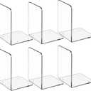 MaxGear Acrylic Bookends - Clear Decorative Heavy Duty Non-Skid Book Stoppers (6 Pieces, Large)