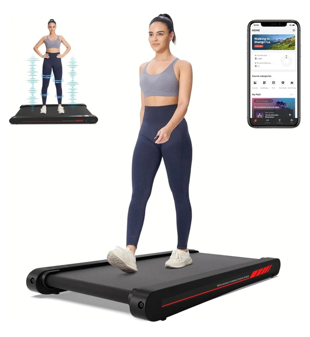 Sperax Walking Vibration Pad with APP, 3 in 1 Under Desk Treadmill, 2.5HP Low Noise Walking Treadmill Pad with Remote Control,Portable Treadmills for Home Office