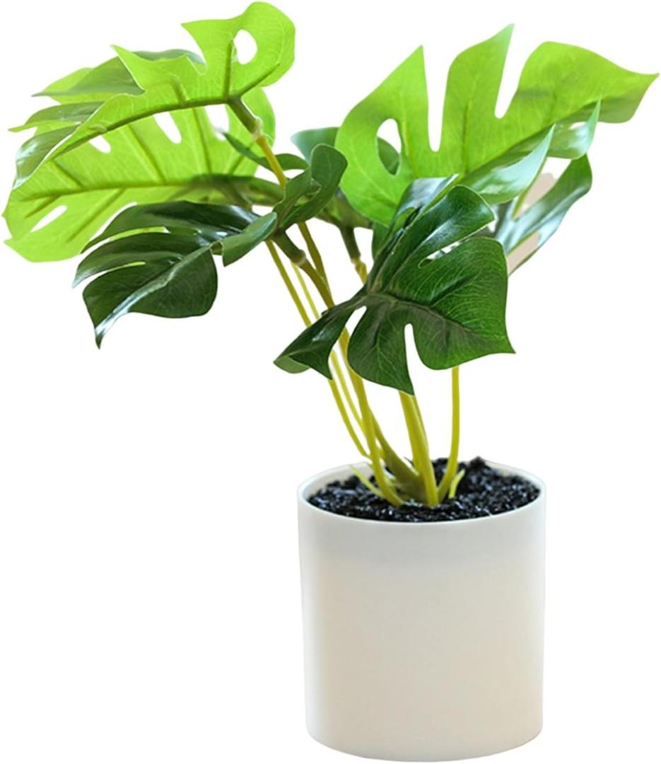 Artificial Leaf Simulation Pot Plant Realistic Looking Not Wither Geometric Shape Potted Unfading Maintenance Free Decorate Exquisite Details Fake Plant Leaf