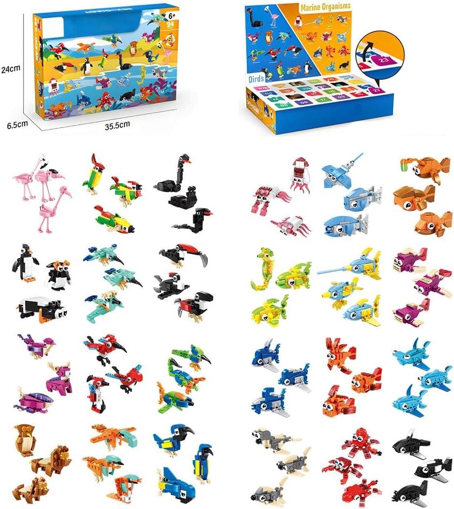 Advent Countdown Blind Box Calendar 24 Day Countdown Building Block Set，Christmas Stocking Gifts Adventure Building Block Puzzle