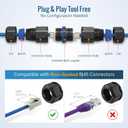 Tecmojo Waterproof Cat6 Coupler, IP68 Outdoor Ethernet Connector for CAT6/CAT5E/CAT5,Shielded RJ45 Ethernet Extender for IP Camera and PoE Device, 3.2in,6 Pack