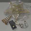 JOIEDOMI 9.5inch Metal Beaded Christmas Star Tree Topper, 20LED Warm White Lights Golden Tree Topper, USB Powered Remote Control for Christmas Tree Decorations Home Holiday Party Indoor Decor