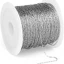 66 FT Small Stainless Steel Cable Chains Roll, 0.8mm Thin 304 Stainless Steel Oval Cable Link Chains Bulk Spool for Beading Jewelry Making DIY Craft