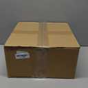 Houmury Set of 2 Hurricane Candle Holders Lantern 12 & 10with Wood Base Metal Handle Glass Cylinder Modern Farmhouse Decor for Home Decoration, Table Centerpieces (Warm Amber Brown)