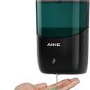 AIKE Wall Mount Automatic Soap Dispenser for Liquid Soap Battery Operated Black, Model AK1216