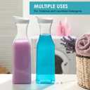 NETANY Plastic 50 Oz Water Carafe with Flip Top Lid, Set of 2 Square Base Juice Containers, Clear Plastic Pitcher - for Water, Iced Tea, Juice, Beverage, Cold Brew and Mimosa Bar - HAND WASH ONLY