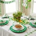 Yungyan 6 Pcs St Patricks Day Plastic Charger Plates 13 Inch St Patricks Day Round Resuable Charger Plates Large Shamrock Plate for Holiday Party Decorations Dinner Tableware Supplies