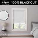 Eclipse Rozel 100% Blackout Window Roman Shade, 35 in Wide x 64 in Long, Cordless, Thermal and Noise Reducing Interior Shade Window Treatment for Home Privacy & Energy-Efficiency, White
