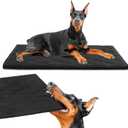 HOMBYS Indestructible Dog Bed Chewproof & Waterproof Dog Pad for Crazy Digger & Aggressive Chewers, Quilted Dog Mat Machine Washable, Durable Puppy Crate Mats, Kennel Pad (Black, 17"x23")