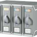 Yecaye 4 Pack Bed Sheet Organizers and Storage(King & Queen Size), Foldable Bed Sheet Organizer for Linen Closet, Bedding Storage Box with Window for Bedsheets, Duvet Cover and Pillowcase (Grey Green)