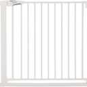 Babelio 36-57" Extra Wide Baby/Dog Gate, Auto Close with Large Walk Thru Door,Safety for Pet, House, Stairs and Doorways, Pressure Mounted for Chlid, White