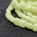 ABCGEMS Glow-in-Dark Mexican Olive-Green Aragonite Beads (AKA Cave Calcite- Extremely Rare) Crystal Chakra Energy Healing Stone DIY Jewelry Making Smooth Square 8mm