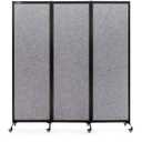 Upgrade Version Room Partition and Divider, Freestanding Rolling Dividers with Wheels,Office Privacy Screen Divider Wall, Classroom Felt Dividers,6'L* 6'7"H,3 Panel,Light Grey