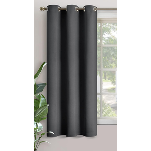 Blackout Curtains for Bedroom 50 Inches Long - Insulated Room Darkening Window Drapes with Grommet for Living Room Kids Energy Saving Thermal Curtain, 1 Panel, 30 x 50 Inch, Dark Grey