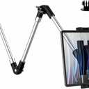 Metal Long Arm Tablet Wall Mount Holder [Aluminum Arm 37"] Adjustable Wall Tablet Stand with Foldable Arm for iPad Pro Air Mini, Galaxy Tab, Surface, Switch, Fire, iPhone, 4-12.9"