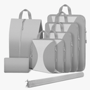 8 Set Compression Packing Cubes for Travel, Packing Cubes Compression Travel Accessories Expandable Packing Organizers for Carry on Luggage Suitcase (Gray)