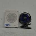 Gaiatop Portable Clip on Fan Battery Operated, Small Powerful 3 Speed Quiet 360 Rotate, USB Rechargeable Mini Personal Cooling Fan for Desk Table Home Office Stroller Camping Women Gifts Black Blue