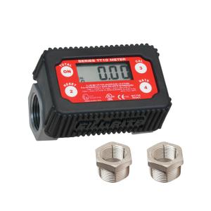 Fill-Rite TT10AN 1" 2-35 GPM(8-132 LPM) Digital In-line Turbine Meter, Aluminum, Fuel Transfer Meter,Black/Red