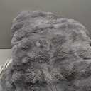 Heated Blanket Throw, Fast Heating Blanket Throw with 1/2/4/6/9/12 Hours Auto-Off 8 Heat Level, 62'' * 84'' Cozy Faux Rabbit Fur Bubble Blanket, Soft Fluffy Warm Blanket(Dark Grey)