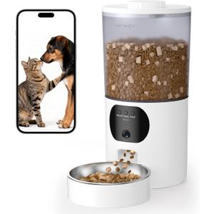 Automatic Cat Feeder with 2K Camera, 5G WiFi 6.5L Smart Pet Feeder for Cat & Small Dog, Automatic Dog Feeder with Night Vision, 2-Way Audio, Motion Detection, Feeding Schedule & App Control