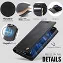 Wallet Case for iPhone 14 Pro Max Compatible with Magsafe, 2-in-1 PU Leather Flip RFID Blocking Card Holder Stand Shockproof Magnetic Detachable Cover for iPhone 14 Pro Max Case 6.7", Black