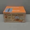 Manual Bread Slicer for Homemade Sourdough Bread, Metal Guide & Adjustable Thickness, Hand Crank Bread Slicer  Upgraded Model, Gift Packaging & Stainless Steel Blade &Solid Wood Base (Warm White)