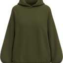 PRETTYGARDEN Hoodies for Women Oversized Pullover Sweatshirts Ruched Long Sleeve Casual Tops Spring Fall Fashion Y2K Clothes (Small, Army Green)
