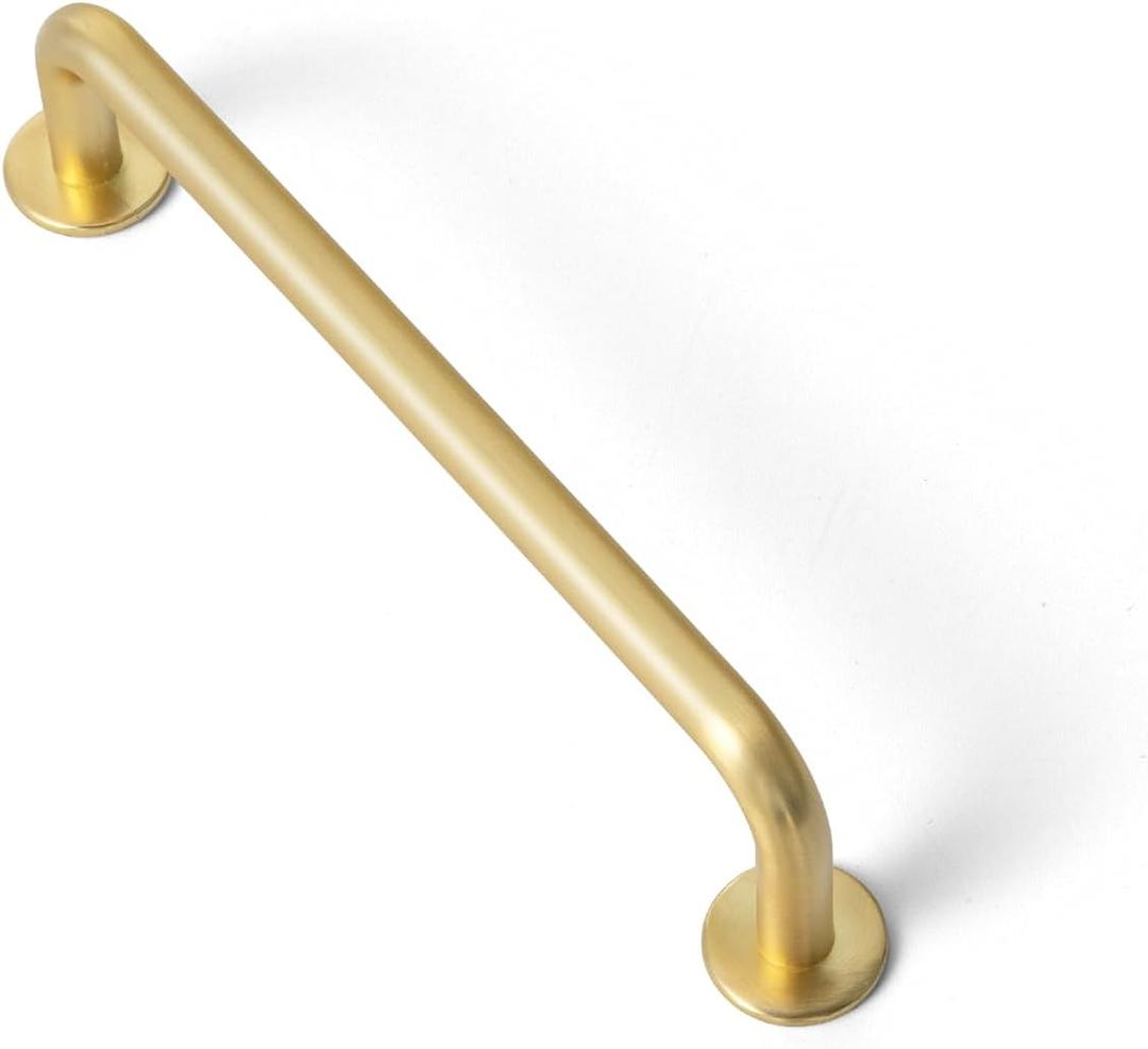 Goo-Ki 6 Pack Brushed Brass Cabinet Drawer Pulls, 5.04 Inch(128mm) c-c Solid Zinc Alloy Modern Bar Handles Dresser Pull Kitchen Hardware for Closet Wardrobe Cupboard Furniture, 9338TLS-128
