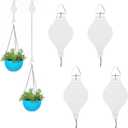 4PCS Plant Pulley Retractable Pulley Plant Hanger Hanging Flower Basket Hook Hanger for Garden Baskets Pots and Birds Feeder in Different Height Lower and Raise