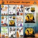 3 x Halloween Party Decorations - Reusable Window Clings for Halloween Decorations Indoor Outdoor | Pumpkin Ghost Static Window Decor Stickers for Office Party Favors Supplies Crafts Gifts Toys for Kids (Black)