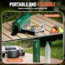 BIG HORN OUTDOORS Butane Camping Stove, Portable Folding Gas Burner with Carry Bag for Camping, Emergency Use and Outdoor Cooking
