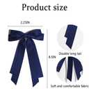 2 x 2 PCS Hair Bows for Women Silky Satin Navy Blue Bows Hair Clip Ribbon Hair Accessories for Girls Bow Hair Clips