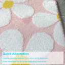 Cute Flower Bath Mat, Non-Slip TPR Backing Ultra Soft Microfiber Bathroom Rug, Machine Washable Absorbent Bath Rug for Tub Shower Sink Bedroom Dorm Restroom Toilet(Pink, 24x16 Inch)