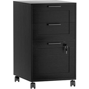 3-Drawers File Cabinet with Lock, Filing Cabinet for Home Office