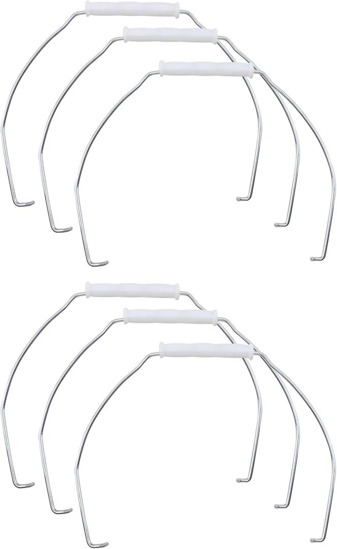 6 PCS Gallon Handle Replacement,Ergonomic Iron Replacement Bucket Handles with Plastic Grip for 5 L Household Garden Water Bucket