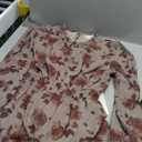 GRACE KARIN Women's Casual Fall Dresses Floral Smocked Tiered Long Dresses Wedding Guest Chiffon Dress with Pockets Khaki Small