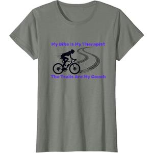 My bike is my therapist women Female Girl MTB Bike Cycling T-Shirt (X-Small)