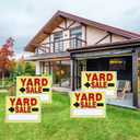 Yard Sale Signs with Metal Stakes 4Pack Double-Sided Printed Garage Sale SIgns for Outdoor Sale