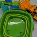 Beach Toys, Sand Toys with 2 in 1 Construction Vehicles, Collapsible Beach Bucket, Sand Castle Building kit, Sand Molds, Beach Shovel, Mesh Bag, Summer Toys for Kids Ages 4-8