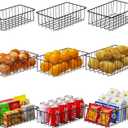 Joben Oligey 9 PACK (3 Szie) Small Wire Storage Baskets for Organizing,Pantry Organization Bins for Cabinets, Metal Basket for Kitchen, Bathroom Organizer (Black-9)